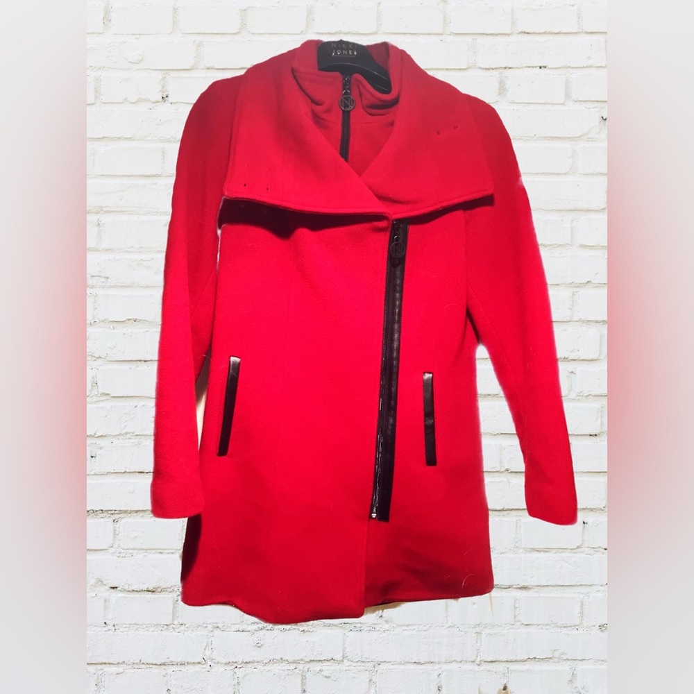 Nikki Jones Cherry Red Wool Cashmere Jacket New Without Tags